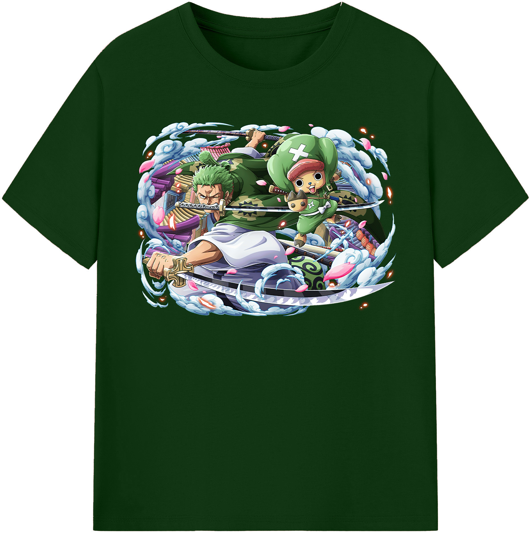 ワンピース ロロノア・ゾロ ONE PIECE Roronoa Zoro 綿100％半袖Tシャツ（フロントプリント）